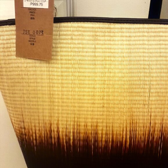 Sac Buri Palm Rattan Woven Ombre' Philippine's Shoulder Bag w/ Gold Hardware NWT - Picture 10 of 12